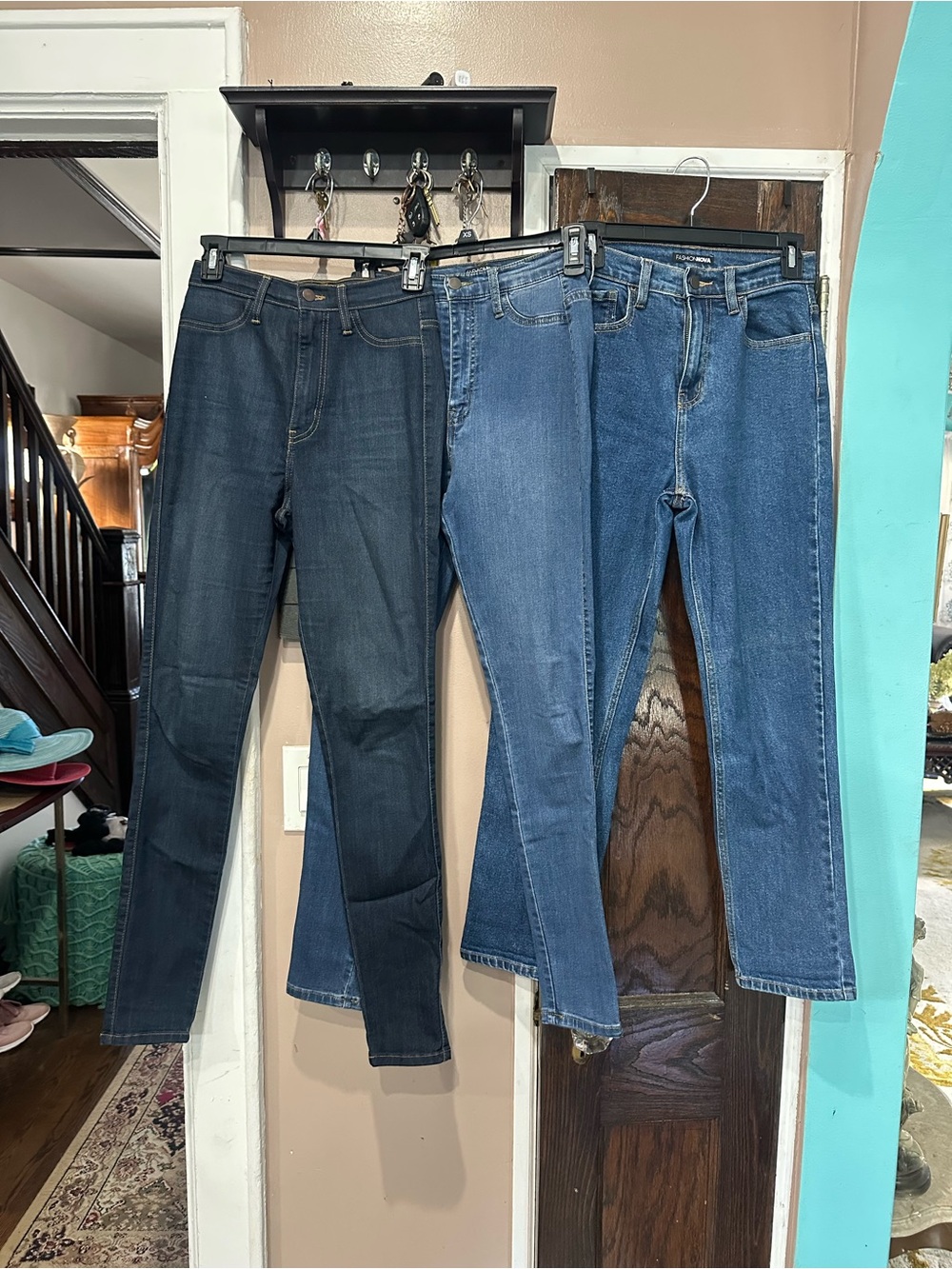 Fashion Nova Denim Trio - Dark Blue, Medium Blue, Light Blue 26 inch waist